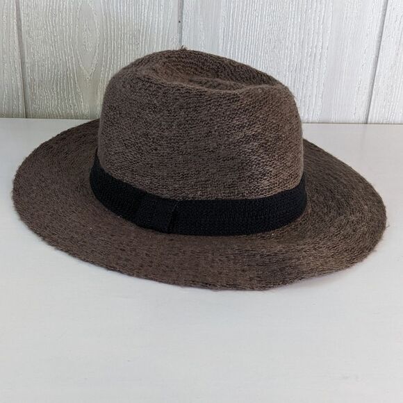 Do Everything In Love Wide Brim Boho Hat Ribbon Trim Brown EUC - Picture 7 of 7